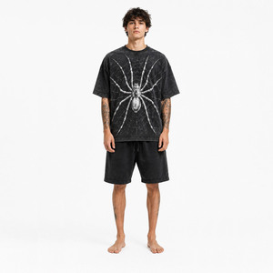 Camiseta Unisex de Algodón con Hombros Caídos, Estilo Urbano, Oversize, Diseño Sólido, Transpirable, de Secado Rápido, Ecológica, Prenda de Moda - Product Image 1