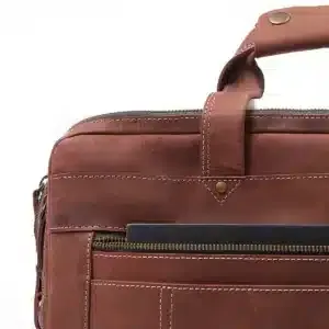 Vintage Brown Leather Laptop <b>Briefcase</b> Premium Business Office Bag with Multi Pocket Organizer & Large Capacity Design - Product Image 5
