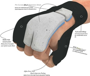 ถุงมือชกมวยครึ่งนิ้วสำหรับผู้ใหญ่6oz หนัง PU หนังวัวสำหรับ MMA คิกบ็อกซิ่งศิลปะการต่อสู้กรงฝึกโลโก้ออกแบบได้ตามต้องการ - Product Image 5