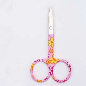 Ciseaux de beauté en acier inoxydable, lame tranchante, manche en plastique, trou carré, outils de maquillage pour la coupe des poils des sourcils et du nez, ANAAIF - Product Image 5