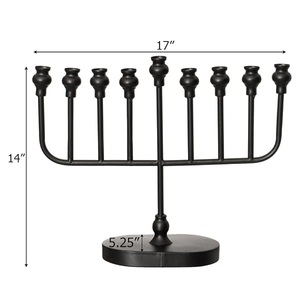 Support de chandelier Hanouka au design unique, traditionnel et classique, fait main en fer - Product Image 3