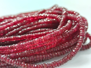 Perles de pierres précieuses rubis Longido 2026, 2,5 mm à 3,5 mm, pierres naturelles facettées taillées en rondelle pour colliers et bracelets pour femmes - Product Image 2