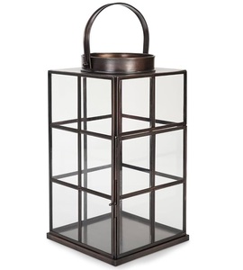 Classic Luxury Black Stainless Steel Striped Lantern Decorative LED Tabletop Lights for Home <b>Party</b> Wedding Wholesale - Product Image 6
