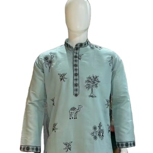 ชุด Kurta ผ้าถักลายผ้าไหมโรมันน้ำหนักเบาทันสมัยใส่กลับด้านได้สำหรับงานเลี้ยง - Product Image 1