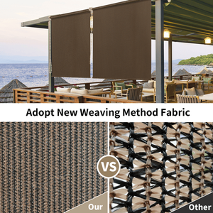 Persiana enrollable de HDPE Mocha de 7 x 6 pies para toldo, gazebo y pérgola - Product Image 5