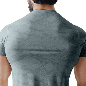 T-shirt de haute qualité, poids lourd, simple, pour la gym et le yoga, T-shirt impression broderie personnalisé vierge polyester coton pour hommes - Product Image 5