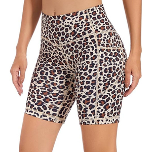 Women's Summer Gym Yoga Shorts Breathable Stretchy Mid Waist Regular Fit 100% Cotton Wholesale Yoga Shorts For Women - Product Image 3