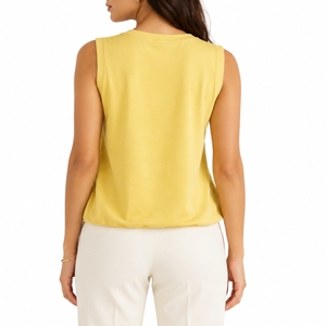 Camiseta sin mangas con cuello en V para mujer, elegante, suave, transpirable, informal, ligera, de ajuste relajado, camiseta de verano para mujer - Product Image 2