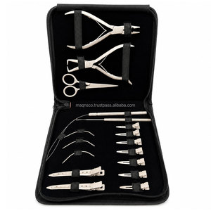 Kit d'outils professionnels pour extensions de cheveux ZETOMED PRO, pinces en acier inoxydable, pinces de précision de qualité commerciale, pinces à anneaux nano - Product Image 5