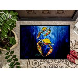 Nuevo felpudo Crab Fair antideslizante lavable de pila baja 18H X 27W alfombrilla de entrada para interiores y exteriores con hermoso diseño - Product Image 3