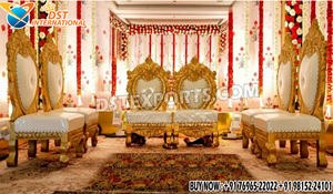 Sillas Mandap Económicas para Bodas del Sur de Asia, Sillas de Madera Tradicionales Sankheda para Bodas, Compre un Juego de Sillas para Novios, Reino Unido - Product Image 6