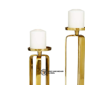 Luxury Modern Bone Resin <b>Candle</b> Holder Set Polished Finish Decorative <b>Pillar</b> <b>Candle</b> Jar for Christmas Home & Hospitality Dcor - Product Image 3