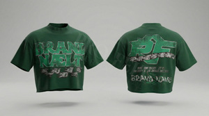 Vintage 100% Cotton Bamboo Blend Fleece Fabric Breathable Customized Hip Hop Street Wear O-Neck Regular Sleeve T-Shirt Men - Product Image 4