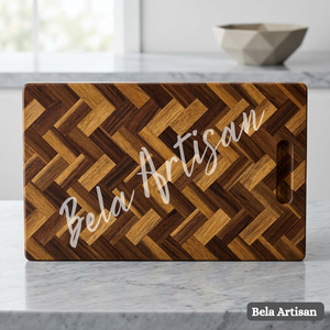 Tabla de charcutería de madera de acacia premium, bloque de cortar con construcción de grano final, apto para lavavajillas, 1.5 cm de grosor, con asa para queso y carne - Product Image 2