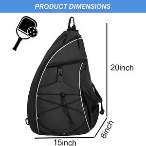 Durable Sports <b>Backpack</b> with Racket Pocket Protective Black Nylon Racket Bag for Tennis Squash and Badminton - Product Image 6