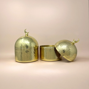 Modern Metal Hammered Moon Top Date Storage Jar Box Brass Copper Silver Handmade <b>Microwave</b> Safe Decorative Candy Bowl for - Product Image 6
