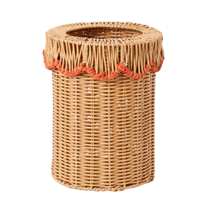 Natural Rattan Waste Basket Classic Open Top Trash Can Eco-Friendly <b>Paper</b> Bin for Bedroom Decor Customizable Size - Product Image 1
