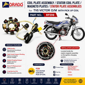 tvs victor old model with pick up coil stator coil plate assembly export quality for two wheeler spare parts india orado - Product Image 6