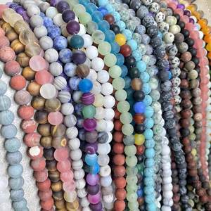 ลูกปัดอัญมณีทรงกลมเคลือบด้านพลังงานลูกปัดหลวมสำหรับสร้อยข้อมือสร้อยคอทำเครื่องประดับแบบทำมือ - Product Image 3