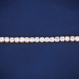 Premium Look trendy unisex gold plated tennis <b>bracelet</b> round cut moissanite diamonds 925 sterling <b>silver</b> tester pass best prong - Product Image 4