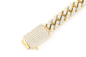 Pulsera de Cadena de Oro para Hombre con Eslabones de Diamantes Pavé, Estilo Hiphop, para Uso Diario - Product Image 2