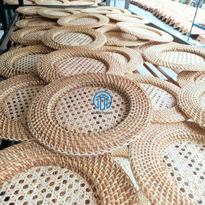 Dark Brown Vintage <b>Round</b> Rattan Placemat Handwoven Rustic Dining <b>Table</b> <b>Mat</b> Traditional Natural <b>Table</b> Decor Eco Friendly - Product Image 5