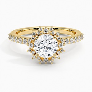 Bague de fiançailles moderne en or avec pierre de style diamant étincelant, bijou de mariage, cadeau pour femme - Product Image 4