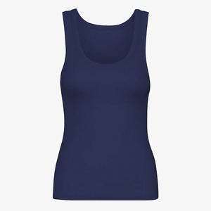 Women's Ribbed Scoop Neck Tank <b>Top</b> 100% Cotton Breathable Quick Dry Eco-Friendly Anti-Pilling Hip Hop Style Short Solid Casual - Product Image 1
