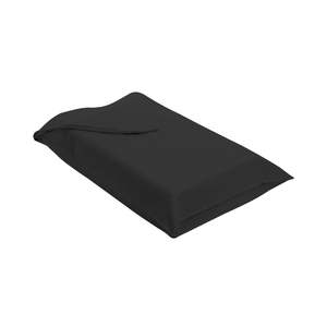 Bolsa de Lona de Algodón Negra con Cordón Trenzado, Fuelle Plano, Impresión de Logotipo Personalizado, Tamaño Mediano, Reutilizable, Ecológica, para Compras - Product Image 2