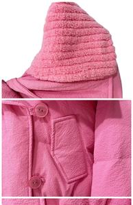 แจ็คเก็ตบอมเบอร์กันหนาวมีซิป, แจ็คเก็ตหนังแกะมีซิปกันหนาวผ้าโพลีเอสเตอร์100% สีชมพูแบบเกาหลีเนื้อผ้าระบายอากาศได้ดีกันน้ำแฟชั่นสีพื้น - Product Image 5