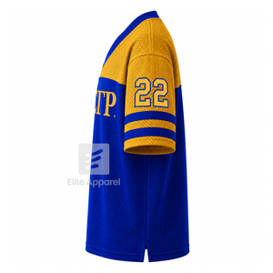 Camiseta personalizada de la hermandad Sigma Gamma Rho con cuello en V, bloques de color, manga corta, azul y dorado, estilo casual para mujer, de malla de poliéster. - Product Image 4