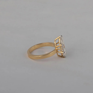 Bague en or jaune avec diamant taille marquise de 2 carats, bague de fiançailles classique pour femme - Product Image 3