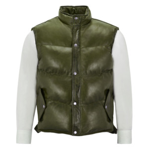 Custom 100% Genuine Nappa Leather <b>Men</b>’s Puffer <b>Jacket</b> Bold Color YKK Zipper Private Label OEM ODM Wholesale Premium Street Style - Product Image 6