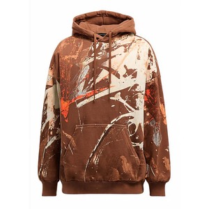 Sweat-shirt à capuche surdimensionné pour homme, personnalisé avec logo, de haute qualité, imprimé abstrait jaune, en coton molletonné, décontracté, pour l'automne, vente en gros - Product Image 5
