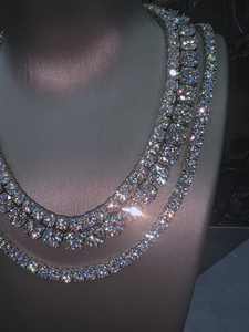 สร้อยคอเทนนิสหรูหราแบบประดับเพชร VVS มอยส์ซาไนต์ สไตล์ฮิปฮอป บลิงๆ สำหรับทุกเพศ เหมาะสำหรับงานปาร์ตี้  งานสั่งทำพิเศษ  โซ่หนา ชุบทอง - Product Image 3