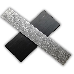 Cuchillo con mango de acero inoxidable, hoja de acero de Damasco con patrón de plumas, billete forjado a mano de primera calidad, hoja de metal de alto contenido de carbono - Product Image 6