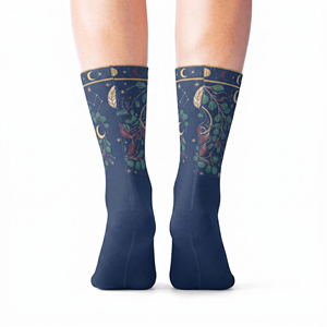 Chaussettes mi-mollet pour femmes, personnalisables par sublimation, en mélange de coton respirant, chaussettes décontractées confortables et extensibles, chaussettes de mode en gros - Product Image 2