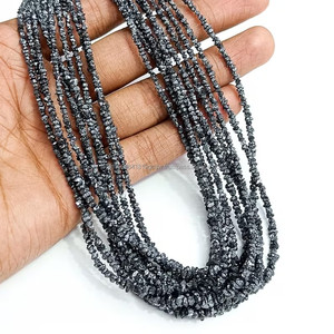 Perles de diamant noir naturel non coupé diamant noir brut brut perles non coupées brins pour la fabrication de bijoux 2.5-3mm perles de diamant en gros - Product Image 3