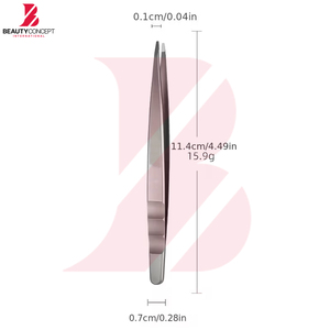 Pinzas de Precisión de Acero Inoxidable con Punta Inclinada y Puntiaguda, Pinzas para Cejas Todo en Uno, Extractor de Vello, Herramientas de Belleza para Esteticistas - Product Image 2