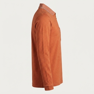 Polo Elegante de Manga Larga para Hombre, Estilo Casual Elegante, Versátil, con Media Cremallera y Bolsillo en el Pecho, Calidad Premium - Product Image 3