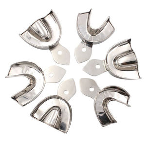 Dental Impression Tray Set 8 Pcs Stainless Steel Trays Ergonomic Grip for Accurate Mold Taking Laboratory Use by <b>Blush</b> surgical - Product Image 2