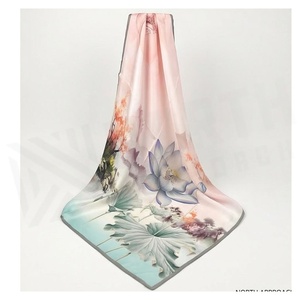 NORTH APPROACH Foulard carré en soie pour femme, imprimé floral, élégant, multifonctionnel, accessoire de mode toutes saisons - Product Image 3