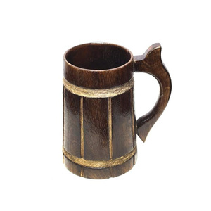 Mug à bière/vin en bois personnalisé de haute qualité avec couleur et logo sur mesure pour l'exportation en gros depuis l'Inde pour les cadeaux d'affaires - Product Image 1