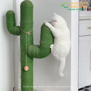 ECO2GO VIETNAM Rascador Vertical Grande y Bonito para Gatos, Torre de Cuidado de Uñas de Sisal Natural, Mueble de Juego para Escalar en Interiores - Product Image 2