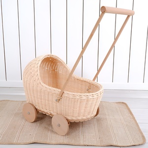 รถเข็นตุ๊กตาเด็กน่ารัก ทำด้วยมือในเวียดนาม รถเข็นตุ๊กตาหวาย ขายส่ง ของเล่นเด็ก รถเข็นเด็ก - Product Image 4