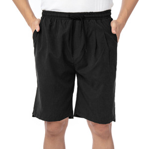 Shorts décontractés en coton pour hommes, respirants, légers, pour l'été, la plage, le sport, avec cordon de serrage à la taille, coupe décontractée, basiques et unis - Product Image 1