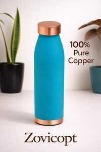 Curio Craft Minimalist Copper <b>Water</b> <b>Bottle</b> Black Matte Finish Reusable Portable Travel Drinkware with Lid Included - Product Image 6
