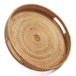 Bandeja de servir de ratán de la mejor calidad, cesta tejida a mano, estilo decorativo para el hogar y la cocina, bandeja organizadora de almacenamiento a precio de mayoreo. - Product Image 6