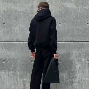 Nouveaux sweats à capuche zippés personnalisés sans cordon, unis, amples, en polaire, coupe boxy, de haute qualité pour hommes - Product Image 5