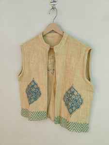 Blouson bomber réversible fait main avec motif imprimé HD, en coton écologique et tissu TNT, manches courtes, vêtement d'extérieur d'hiver - Product Image 4